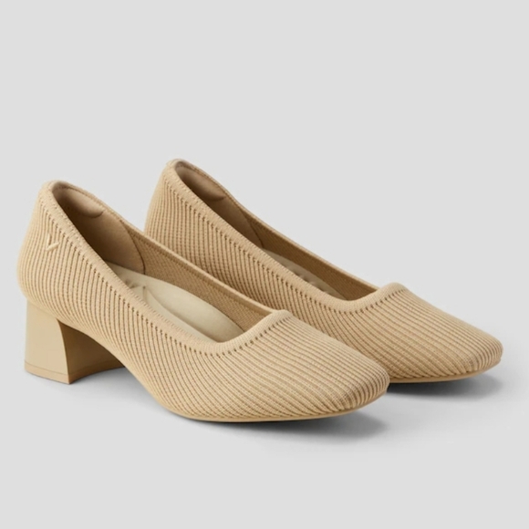 Vivaia Square-Toe Chunky Heels (Melody Pro) In Nude Peach - Picture 1 of 10